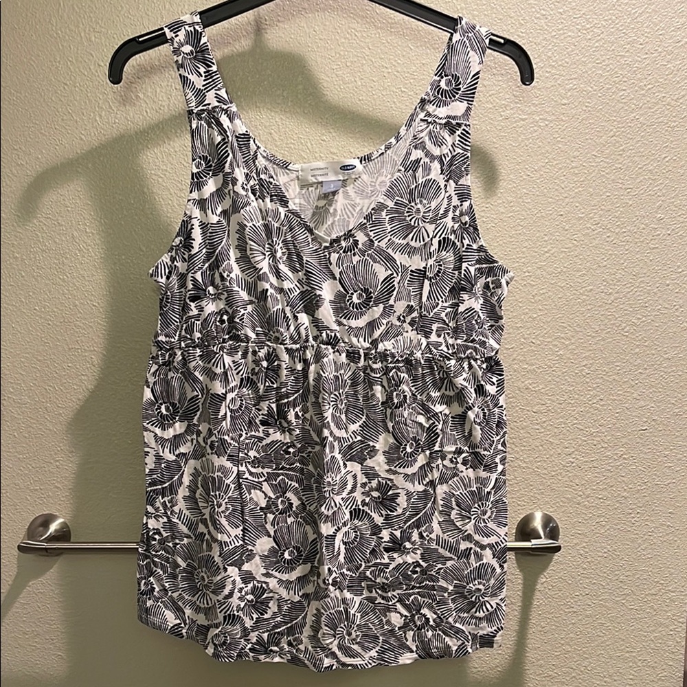 Old Navy Maternity Black and White Tank Top
